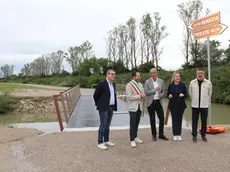 La cerimonia di consegna di due tratti della ciclovia Venezia-Trieste (foto Bortoluzzi)