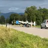 L'ultraleggero caduto lungo la strada a Santa Giustina