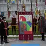 La presentazione del drappo del Palio di Feltre 2025 firmato dall'artista Mimmo Paladino