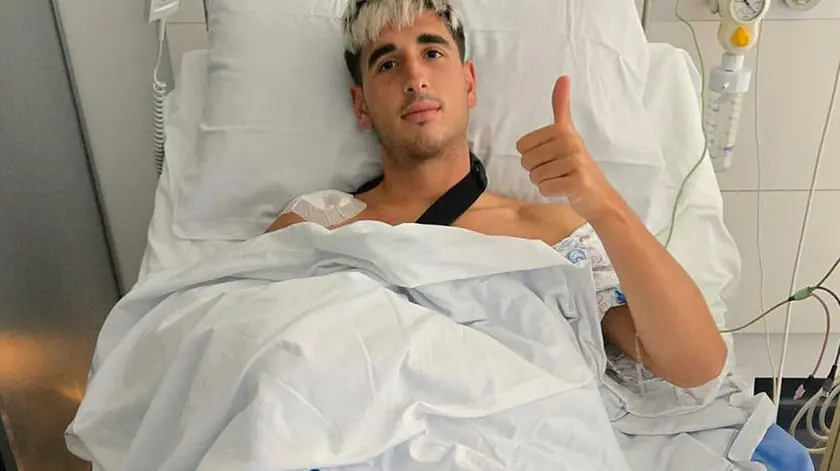 Tommy Cossalter dopo l'operazione alla spalla destra