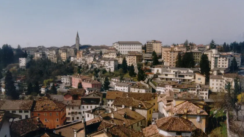 Una veduta aerea del centro di Belluno