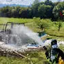 Le operazioni di spegnimento dell'incendio