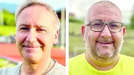 L'ex presidente Mauro Torta e l'allenatore Alessandro De Battista