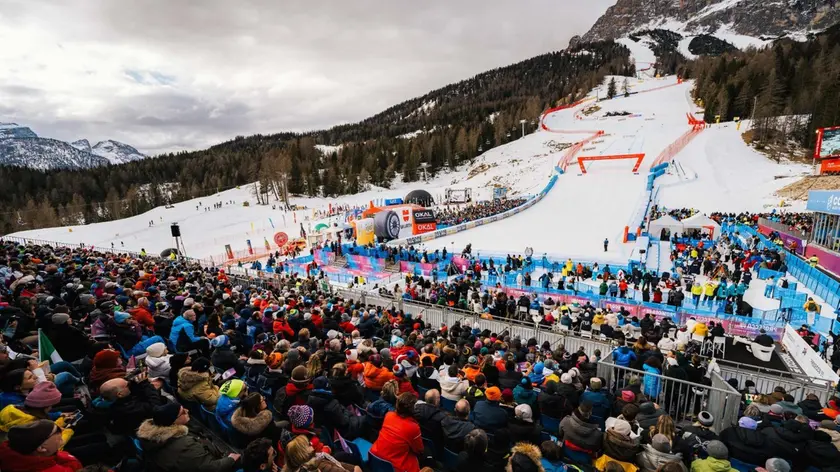 Un’immagine della pista Olympia sulle Tofane, a Cortina