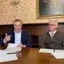 L'assessore Franco Roccon e il sindaco Oscar De Pellegrin