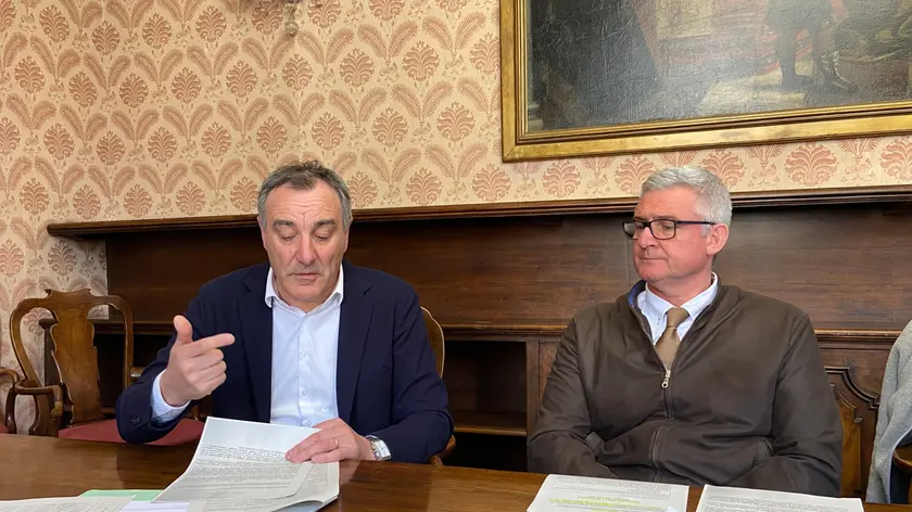 L'assessore Franco Roccon e il sindaco Oscar De Pellegrin