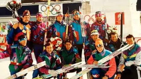 Gli azzurri del fondo alle Olimpiadi di Albertville 1992