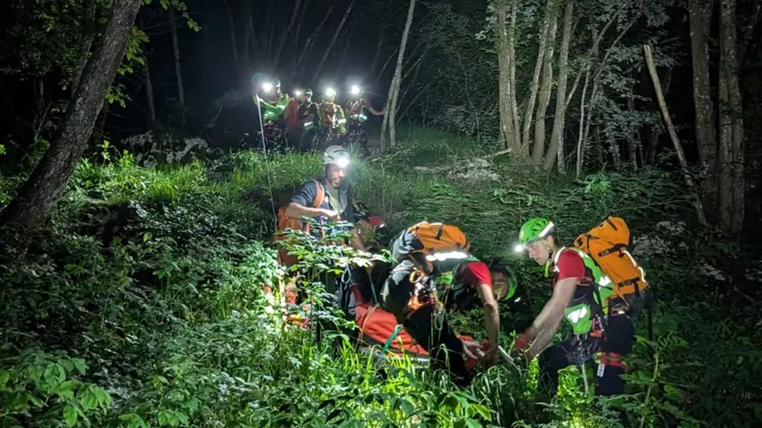 Un intervento notturno del Soccorso alpino