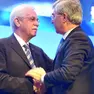 Francesco Favotto con Vincenzo Consoli durante un’assemblea di Veneto Banca negli anni scorsi