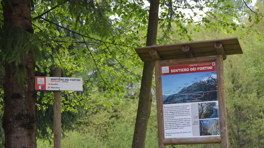 La partenza del Sentiero dei fortini a Ponte nelle Alpi