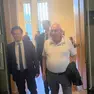 Gianpietro Ghedina e Luigi Alverà all'uscita dall'aula del tribunale di Belluno