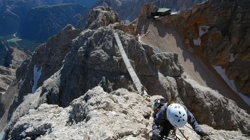 Un tratto della ferrata Dibona