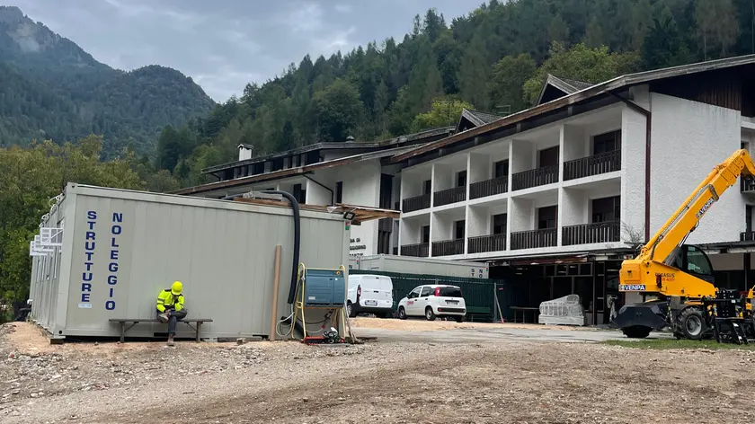 I lavori in corso alla casa di riposo Santin a Ciamber di Val di Zoldo