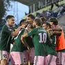 La Dolomiti festeggia dopo il gol che vale il primo successo in serie C (foto De Zanet)