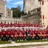Il Rugby Feltre schierato dopo la presentazione in Sala Stemmi