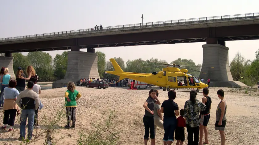 Lo scoppio del pennarello sul greto del Piave a Ponte di Piave