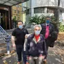 Samuele e Nemesio Aquini all'uscita dal tribunale di Belluno