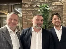 I tre segretari di centrodestra, Flavio Tosi (Forza Italia), Luca De Carlo (Fratelli d'Italia), Alberto Stefani (Lega)