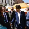 Alberto Stefani in campagna elettorale