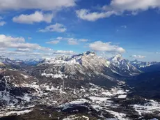 Una vista di Cortina d’Ampezzo da Ra Valles, Tofane