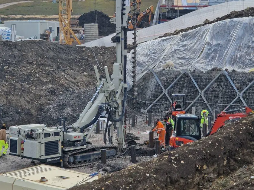 Il cantiere della cabinovia Socrepes