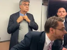 L'onorevole Fiano durante la manifestazione proPal a Ca' Foscari