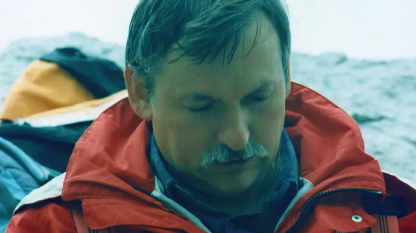 Luciano Lagunaz quando era impegnato nel Soccorso alpino