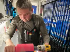 Luca D'Incau al lavoro sugli sci in Norvegia