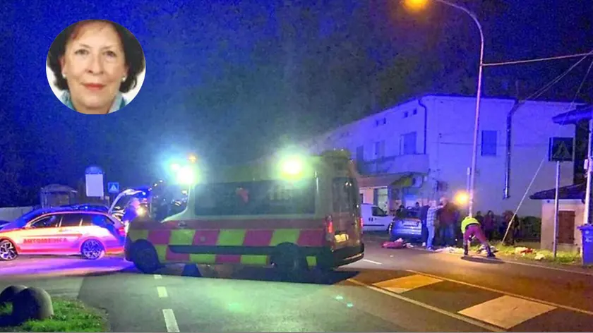 Il luogo dove ha perso la vita Giuseppina Cosmo e, in alto a sinistra, una foto della defunta