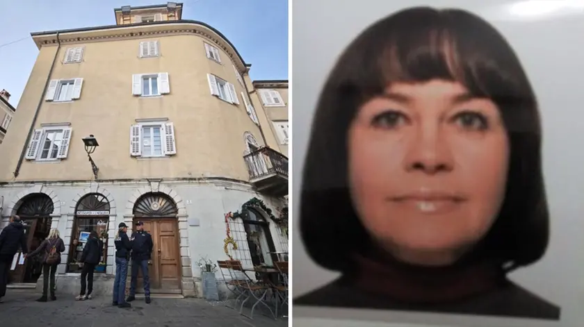 A sinistra l'ingresso dello stabile in cui si è consumata la tragedia, a destra Olena Stasiuk