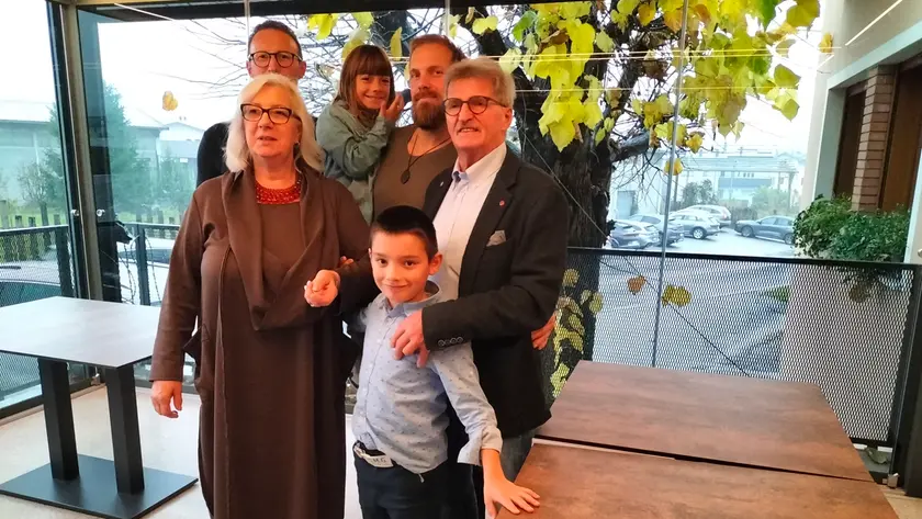 La famiglia titolare del panificio Collarini a Puos d’Alpago