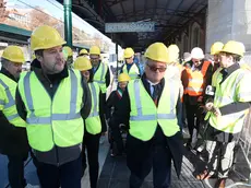 Il ministro Salvini al sopralluogo in stazione a Belluno