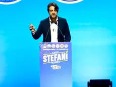 Alberto Stefani durante l'evento. Foto Agenzia Bianchi