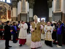 L'ingresso alla Basilica della Salute del patriarca Moraglia