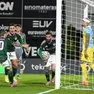 Mignanelli dopo il primo gol della Dolomiti Bellunesi (foto De Zanet)