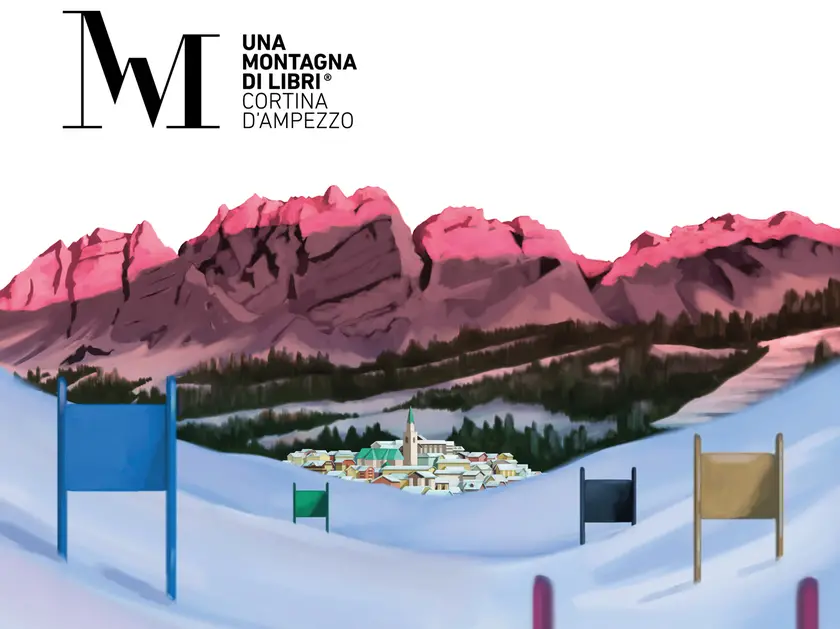 Una parte dell'immagine della 33a edizione de Una Montagna di Libri, disegnata da Andrea Bozzo