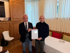 Il commissario Fabio Massimo Saldini e il sottosegretario Alessandro Morelli