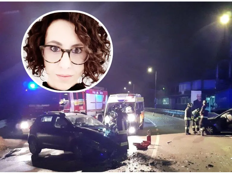 Elisa De Paris (nel riquadro) e la scena dell’incidente