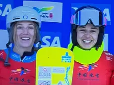 Il podio femminile di Coppa del Mondo con Dalmasso e Caffont