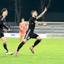 Luca Clemenza dopo il grandissimo gol di tacco (Foto Beppe De Zanet)