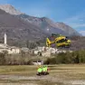 L'elicottero Falco durante le operazioni di soccorso
