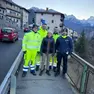 Marianna Hofer con i movieri impegnati a Valle di Cadore