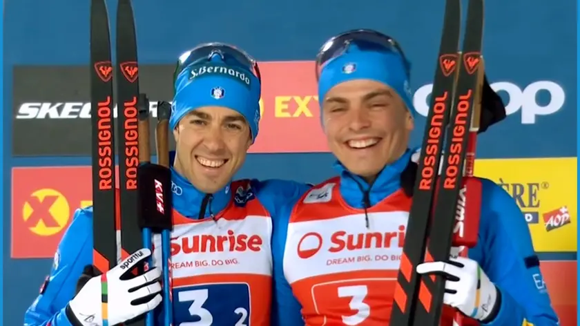 La gioia di Federico Pellegrino ed Elia Barp