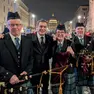 Pio Sagrillo con Jose Hevia e altri due componenti della Veneto Pipe Band: Monia Conti e Endrio Da Canal