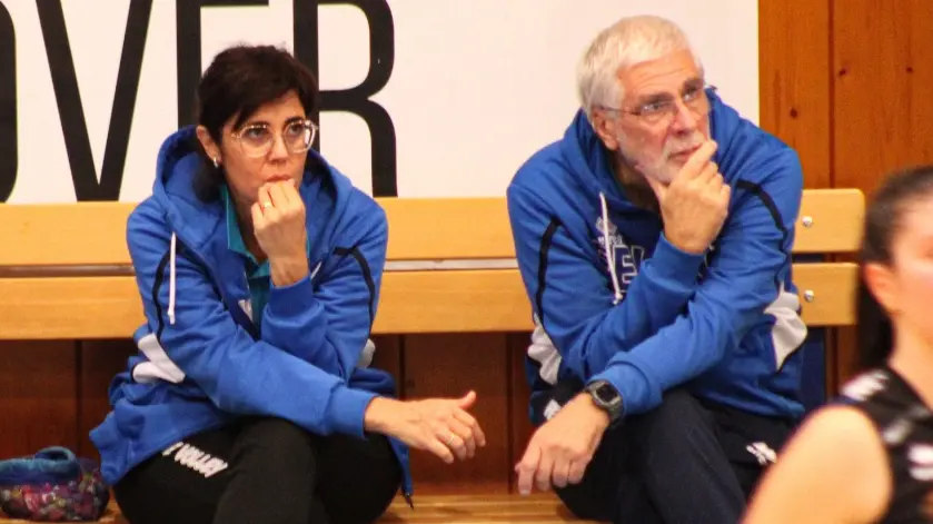 Roberta De Biasio in panchina con Giulio Carpene