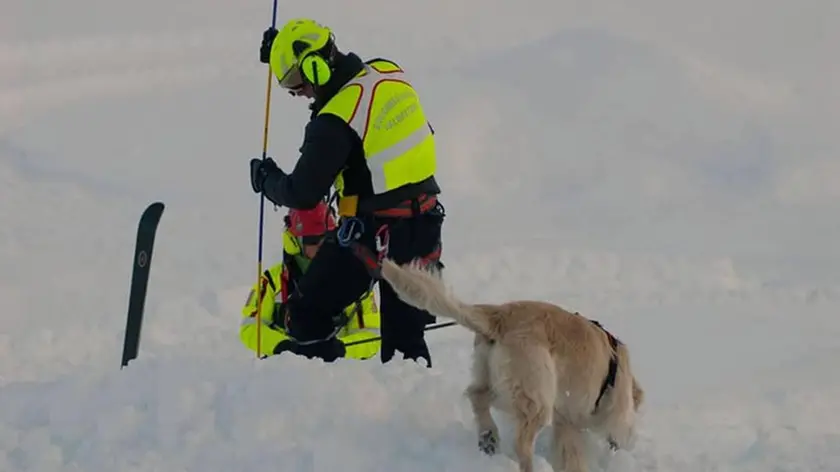 Un intervento dopo una valanga
