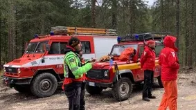 Una squadra del Soccorso alpino di Auronzo