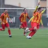 L'esultanza di Simone Quarzago dopo il gol del 2-1 al Sandonà (FOTO DE ZANET)