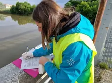 Una fase dei monitoraggi di Legambiente