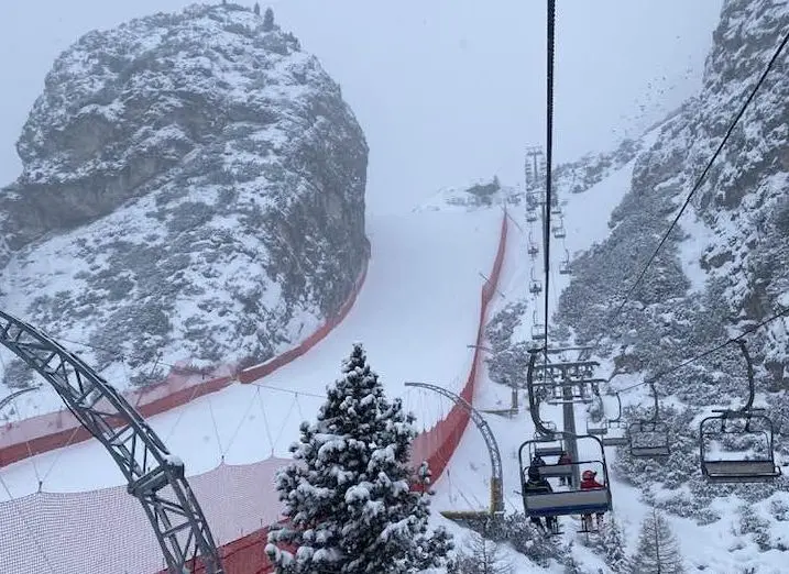Finalmente un panorama invernale sull'Olympia delle Tofane